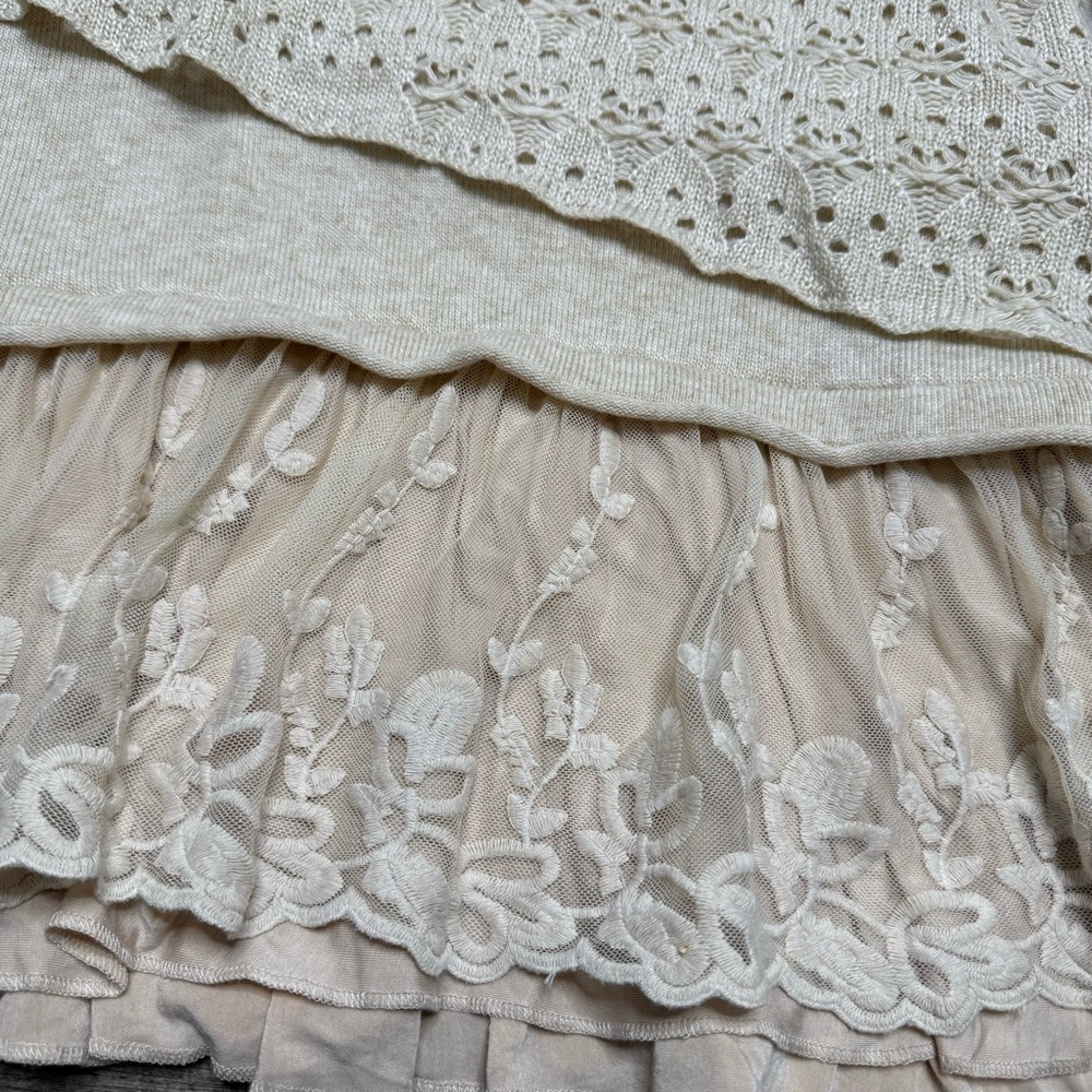 John Mark Cream Lace Layer Knit Sweater - Picture 6 of 9